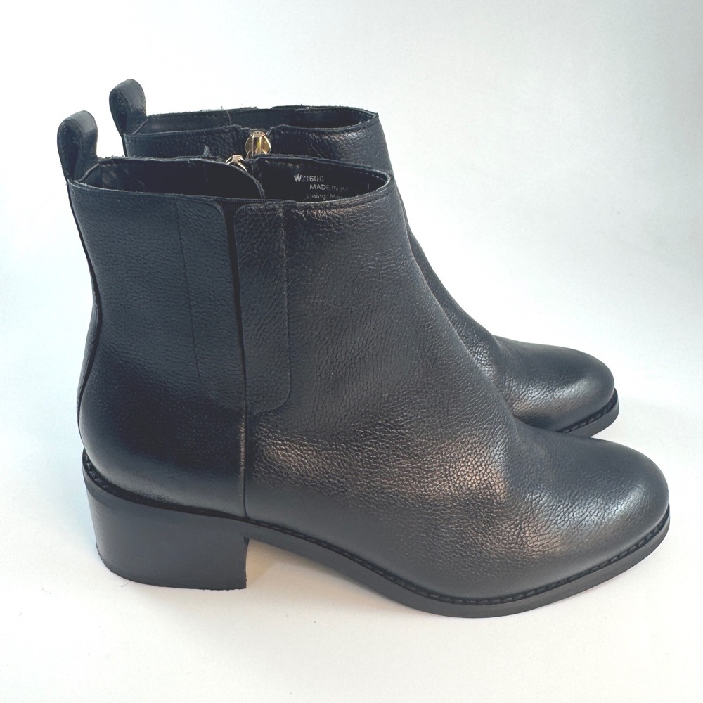 Cole Haan Addie Black Pebbled Leather Ankle Boots W21600 Block Heel Womens 7B - Picture 4 of 8